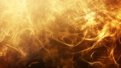 Abstract golden light swirls with warm glowing effect background.