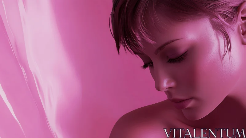 Soft pink portrait celebrates quiet beauty in tender light