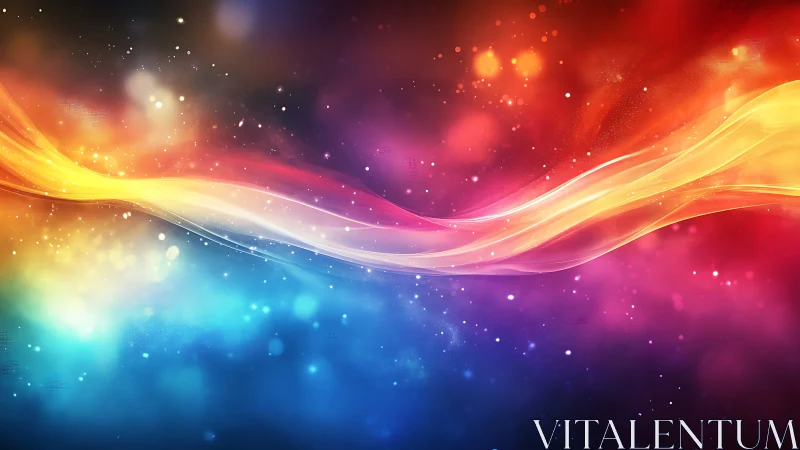 Colorful abstract light wave across vibrant gradient space.