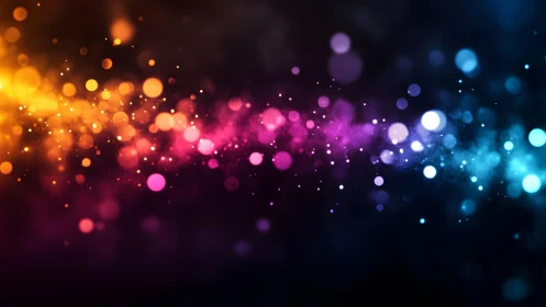 Vibrant abstract bokeh lights in colorful gradient digital art.
