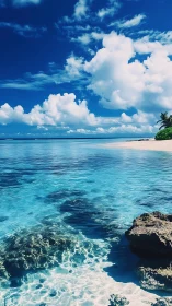 Cloud castles hover while turquoise tides polish hidden reefs