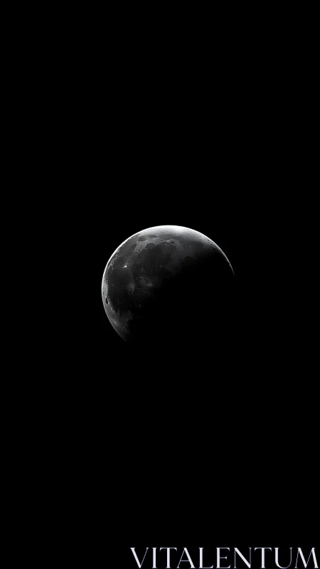 Gentle crescent planet emerging from a calm cosmic night.