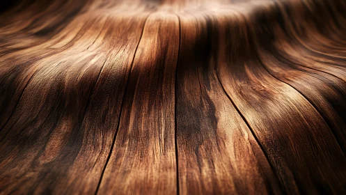Curved wooden surface with flowing grain texture pattern.
