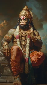 Majestic monkey-headed deity in ornate golden regalia.