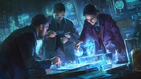 Late-night lab strategists bending light, data, and ideas.