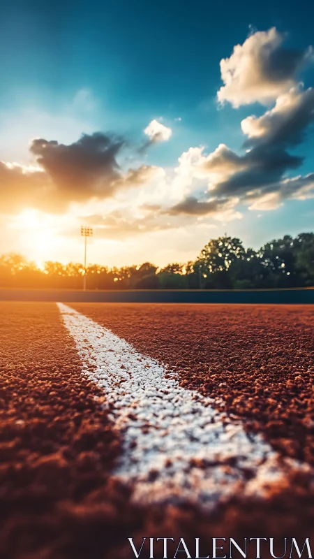 Sunlit track line stretches toward a sky full of promise