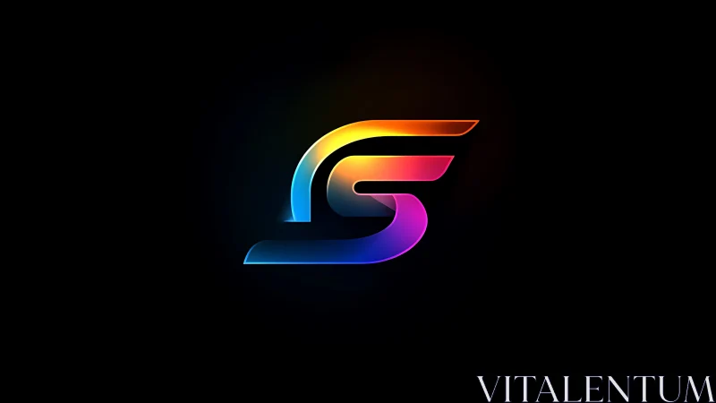 Vibrant neon S logo glows boldly against deep black space