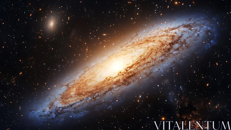 Spiral galaxy core blazing amid dense starfield panorama.