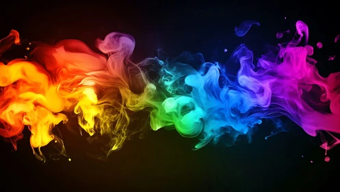 Spectral fluid dynamics of multicolor smoke plumes on black