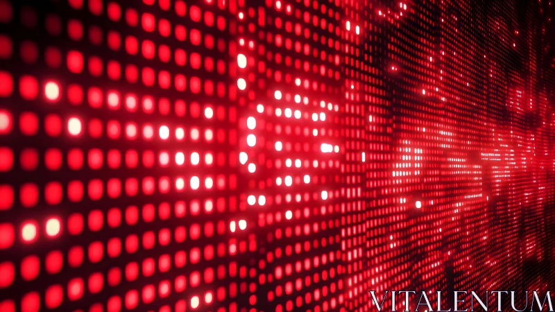 Abstract red LED light panel pattern with glowing digital effect.