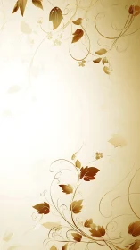 Golden floral arabesque scrollwork curves across soft gradient