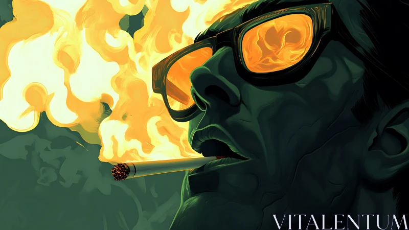 Smoldering portrait shows man igniting world through gaze.