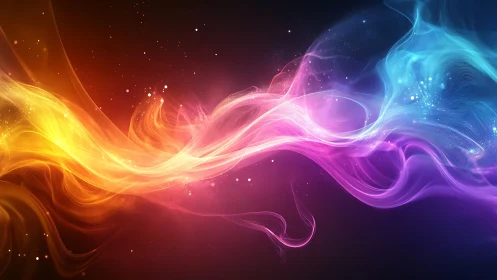 Luminescent Fluid Dynamics: Neon Gradient Flow in 3D Rendered Space.