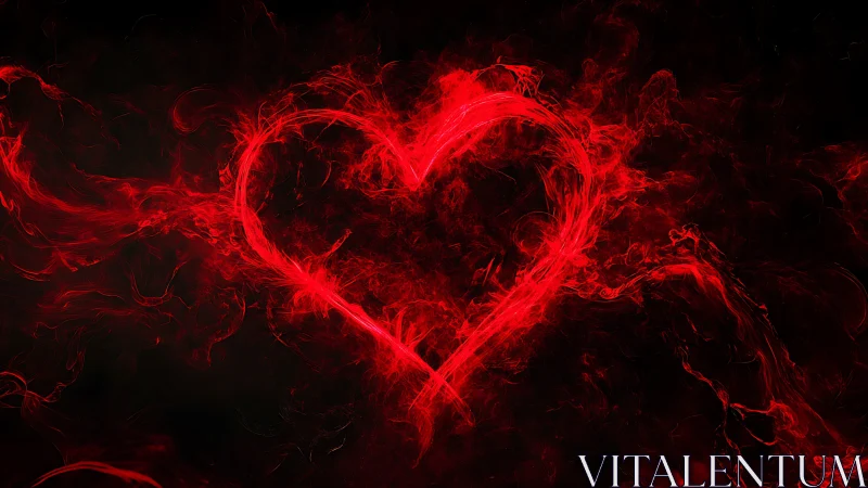 Fiery Heart Blazing Against Darkness