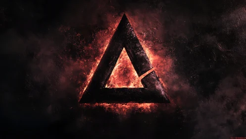 Nested Geometry: A Fiery Triangle Portal Ignites.