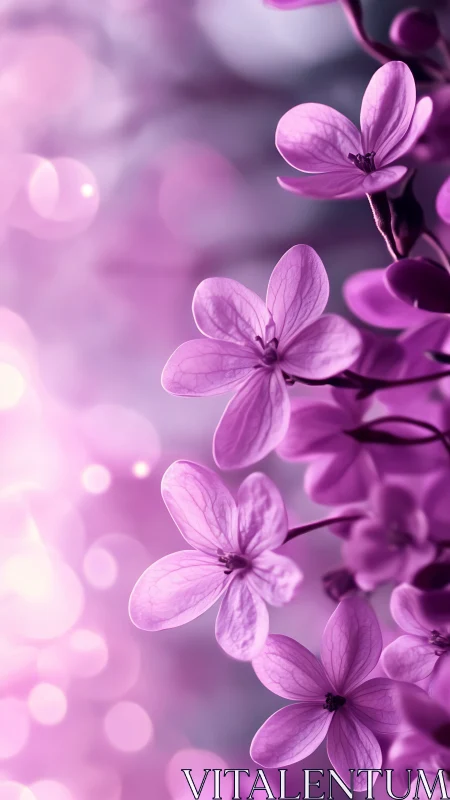 Delicate Purple Blooms Dancing in Soft Light.