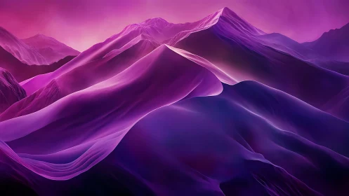 Spectral magenta mountain ridges with fluid luminous contours.