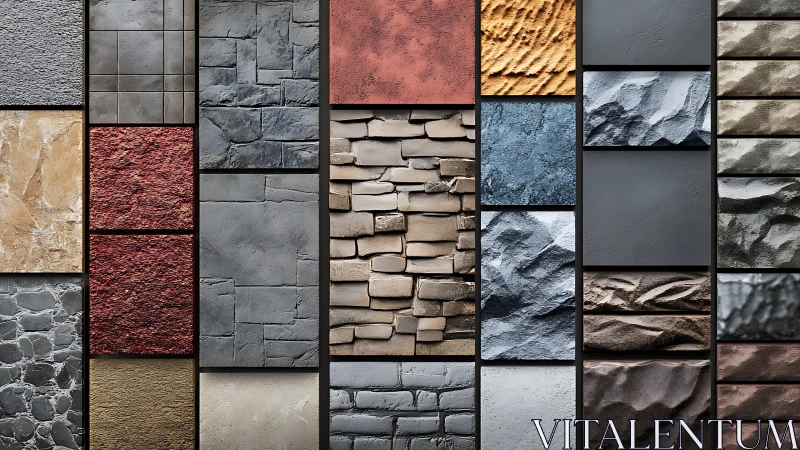 Building Material Samples: Architectural Surface Textures Showcase.