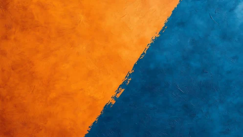 Bold diagonal meeting of rich orange and deep ocean blue