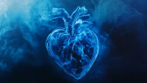 Electric ghost heart pulses quietly through midnight nebula