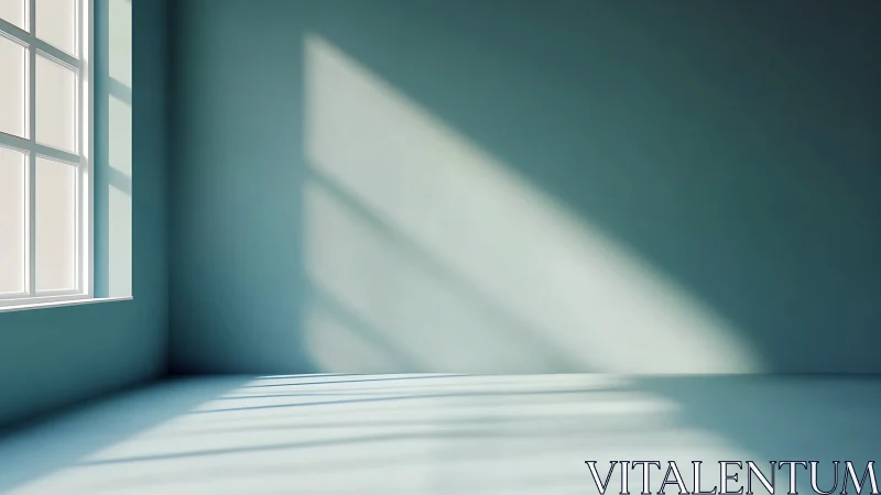 Quiet sunlight choreographs long window shadows across emptiness