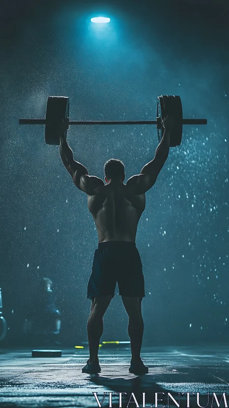 Powerful gym moment with a lifter owning the spotlight.