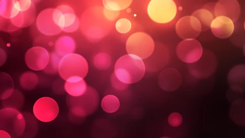 Vibrant pink and yellow bokeh lights abstract background design.