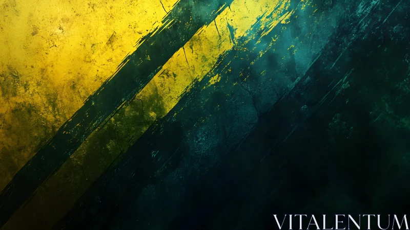 Grunge Diagonal Yellow and Teal Abstract Texture Background.