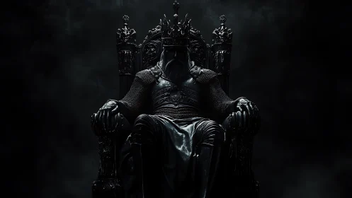 Shadowforged king broods upon a throne of silent storm