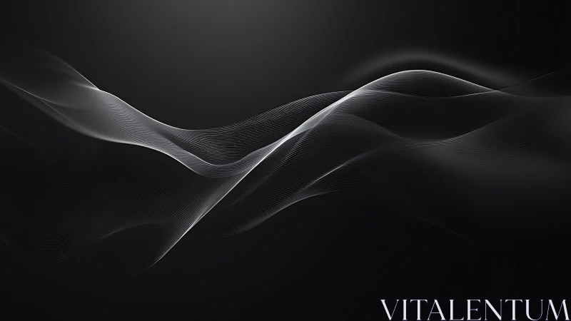 Monochrome linear waveforms on dark gradient background.