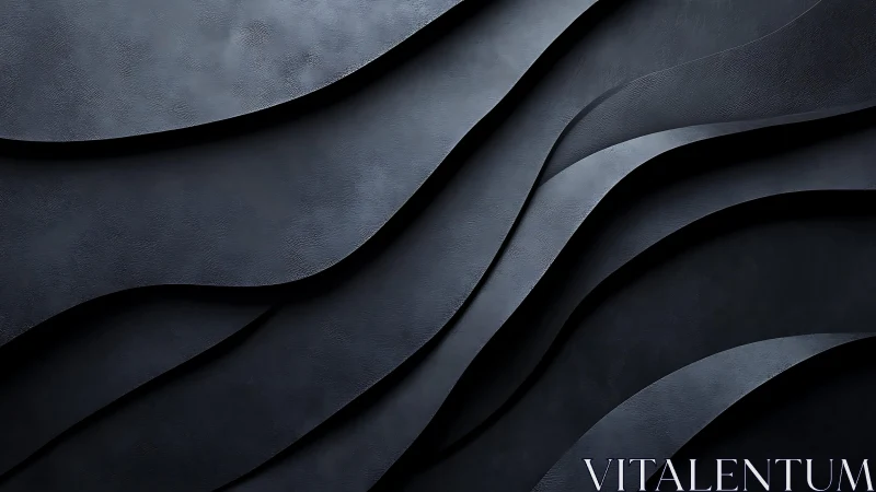 Abstract dark waves with layered texture in modern minimalist style.