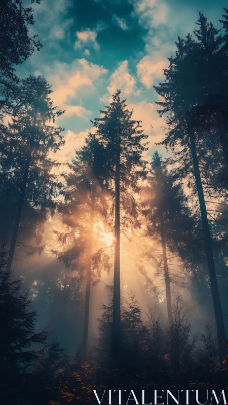 Sunlight Breaking Through the Forest Canopy