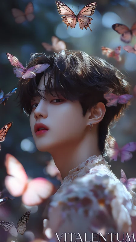 Soft twilight prince listens to secrets of drifting butterflies