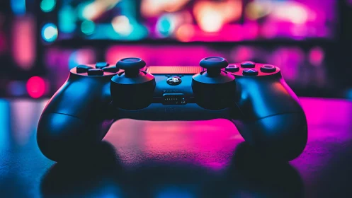 Gaming Controller in Neon Light.