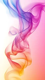 Multicolor translucent smoke ribbons on warm gradient background.