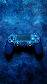 Blue PlayStation 4 Wireless Controller on Textured Background
