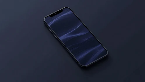 Midnight smartphone lounges under waves of digital starlight