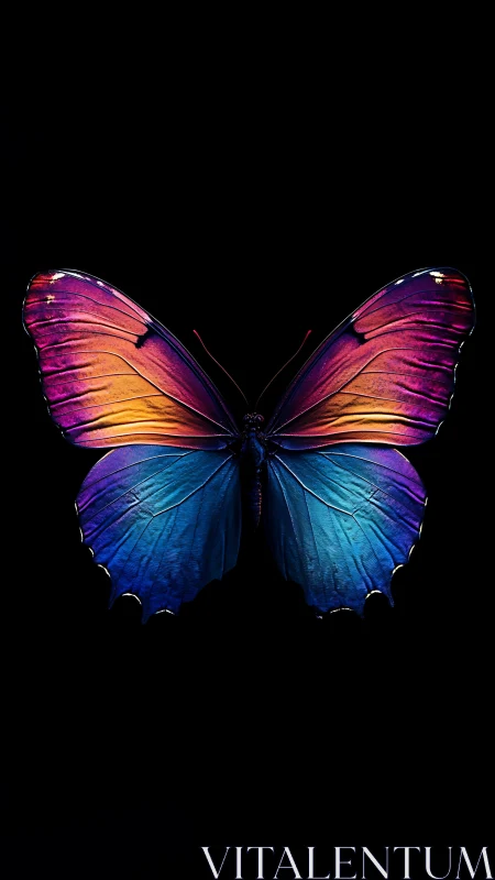 Prismatic wings quietly unfold like a neon night horizon