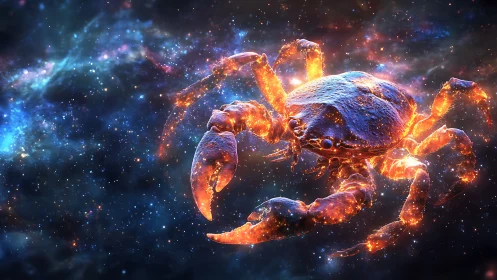 Nebula-Clad Star Crab Sailing Through Cosmic Tides.