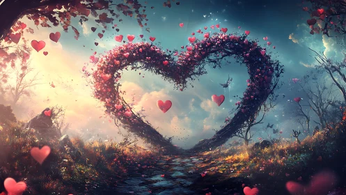 Love's Enchanted Gateway: A Dreamscape Heart.