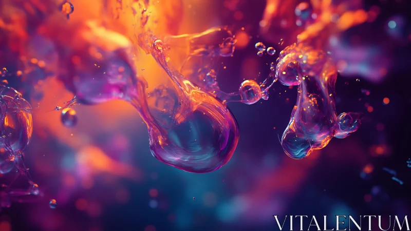 Chromatic fluid microcosm in suspended refraction fields.