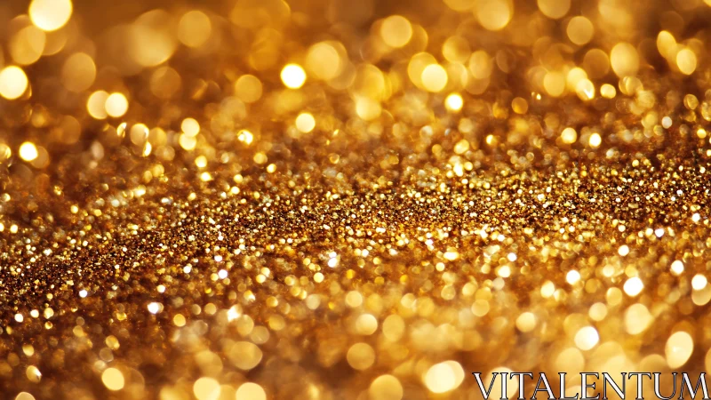 Radiant macro field of shimmering golden glitter lights.