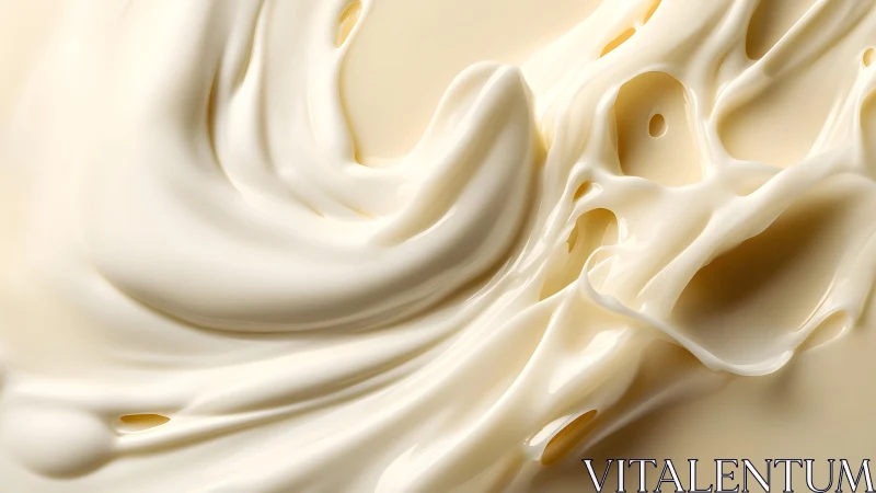 Creamy liquid splash in abstract close-up, smooth texture art style.