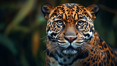Luminous Jaguar's Hypnotic Gaze Pierces Through Shadow.