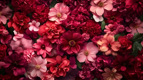 Crimson Bloom Cascade: Layered Petals in Radiant Pink Splendor.