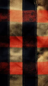 Woven Tartan Pattern in Red, Navy, and Cream Tones
