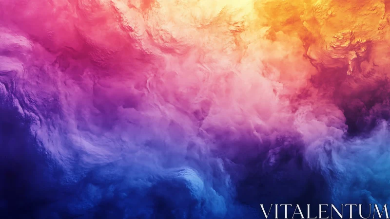 Chromatic cloudscape forms a radiant multi-hued gradient field