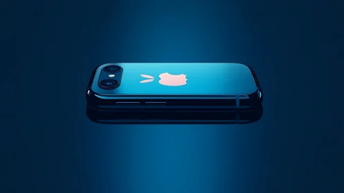 Dual-lens optical system on turquoise gradient smartphone device.