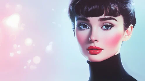 Graceful digital portrait glows with timeless, elegant charm