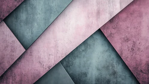 Diagonal concrete panels reveal layered pastel surface textures